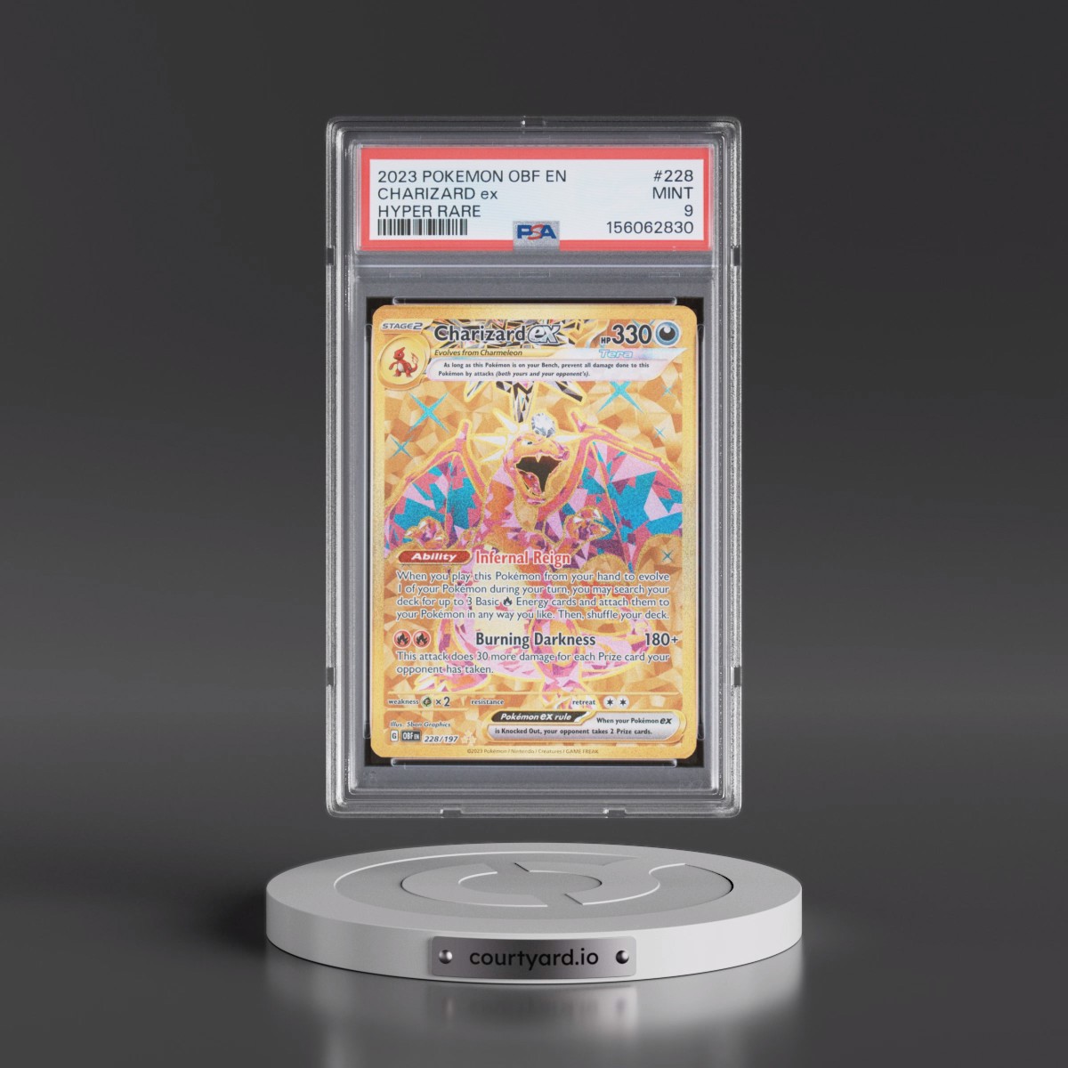 2023 Pokémon Obf EN-Obsidian Flames #228 Charizard EX - Holo Hyper Rare (PSA 9 MINT)