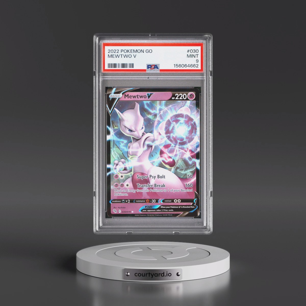 2022 Pokémon Go #030 Mewtwo V - Holo (PSA 9 MINT)