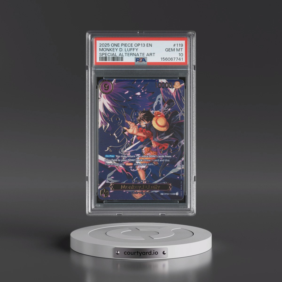 2025 One Piece OP13-Carrying on His Will #119 Monkey D. Luffy - Special Alternate Art (PSA 10 GEM MINT)