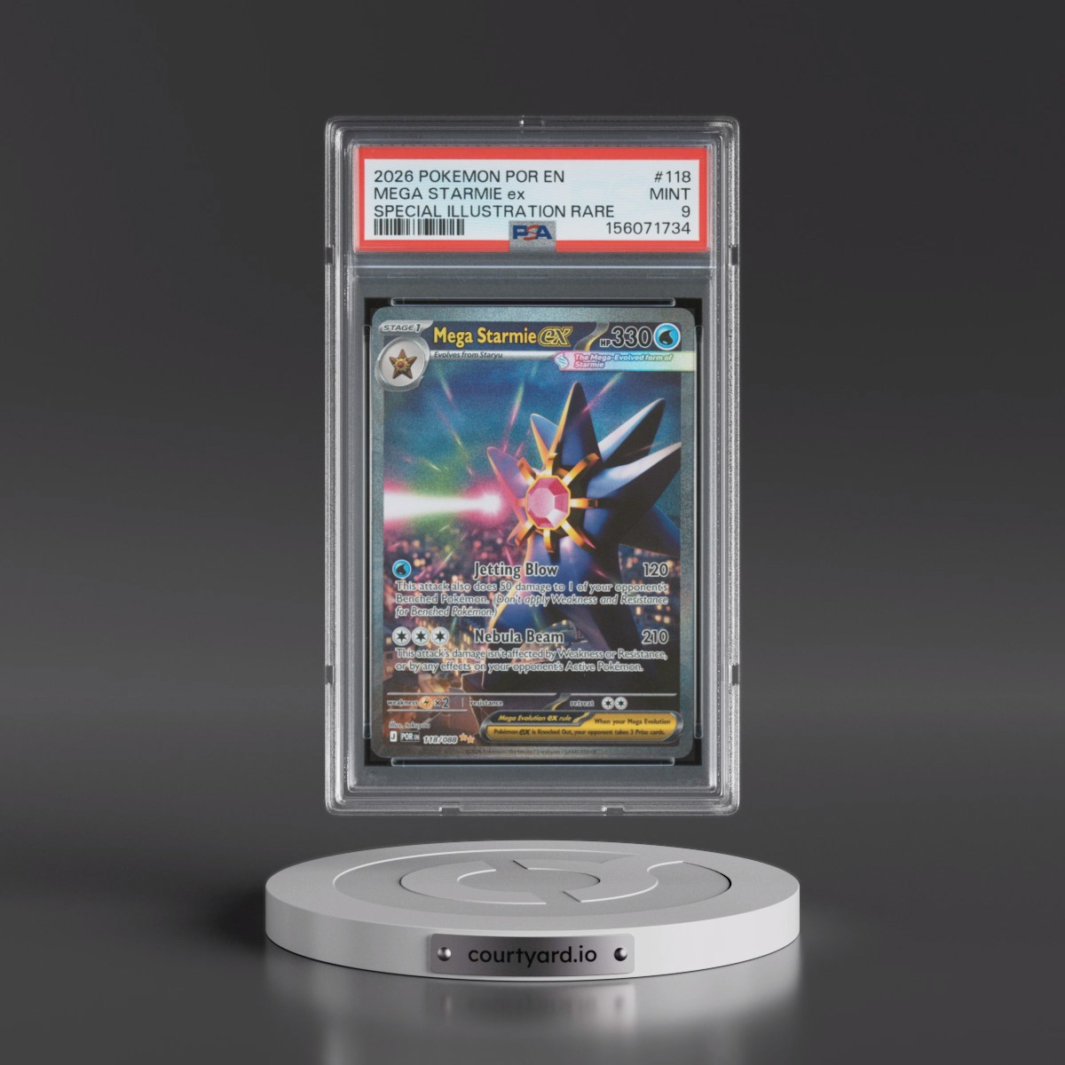 2026 Pokémon Por EN-Perfect Order #118 Mega Starmie EX - Holo Special Illustration Rare (PSA 9 MINT)