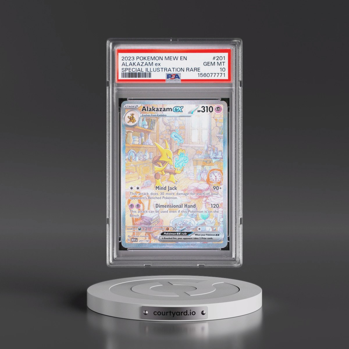 2023 Pokémon Mew EN-151 #201 Alakazam EX - Holo Special Illustration Rare (PSA 10 GEM MINT)