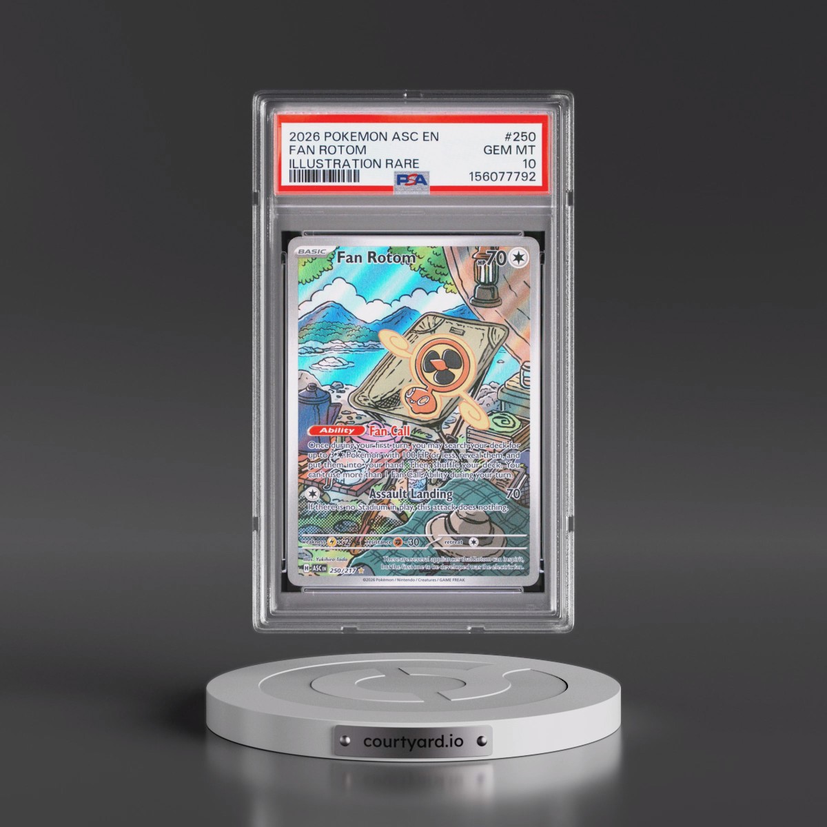 2026 Pokémon Asc EN-Ascended Heroes #250 Fan Rotom - Illustration Rare (PSA 10 GEM MINT)