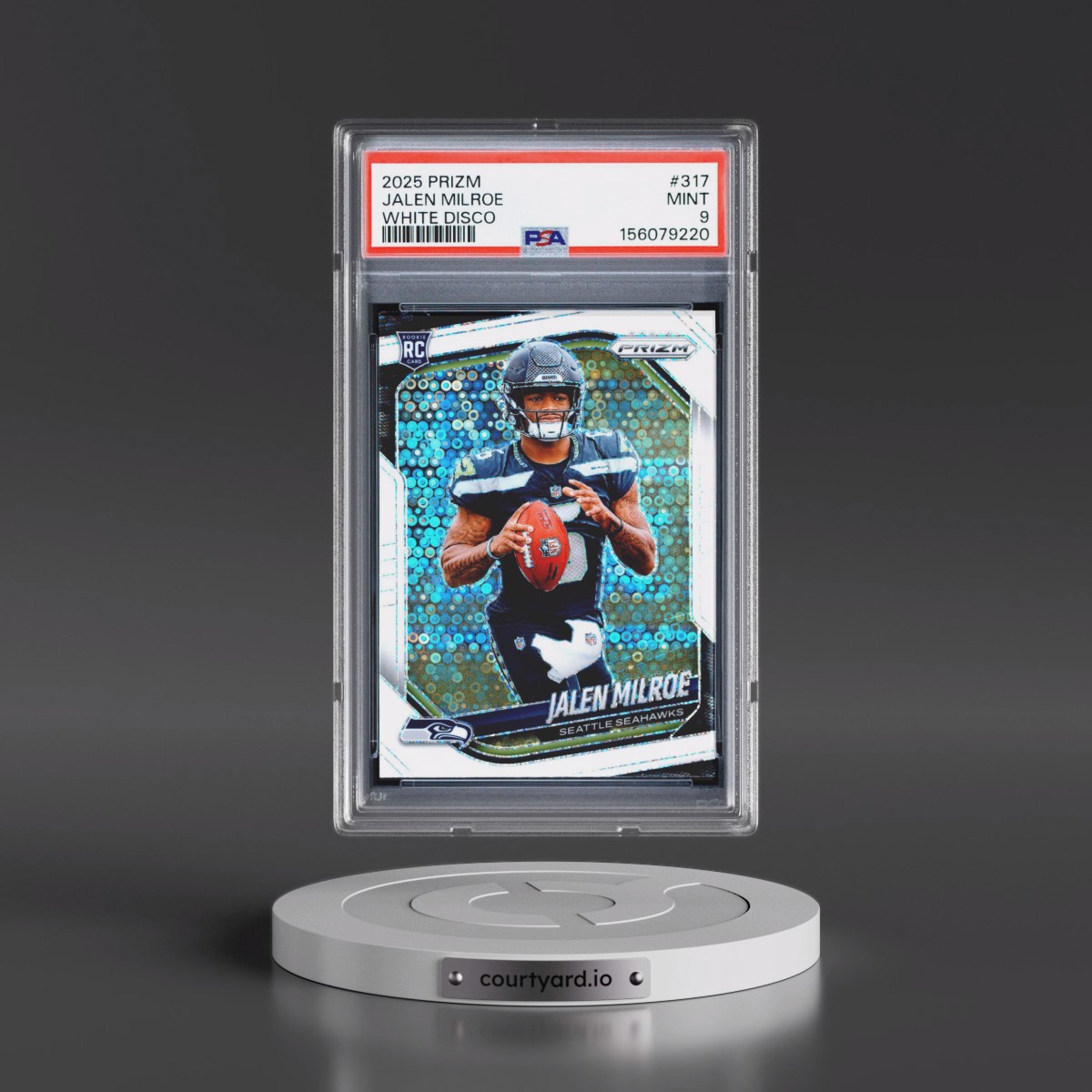 2025 Panini Prizm #317 Jalen Milroe - White Disco (PSA 9 MINT)