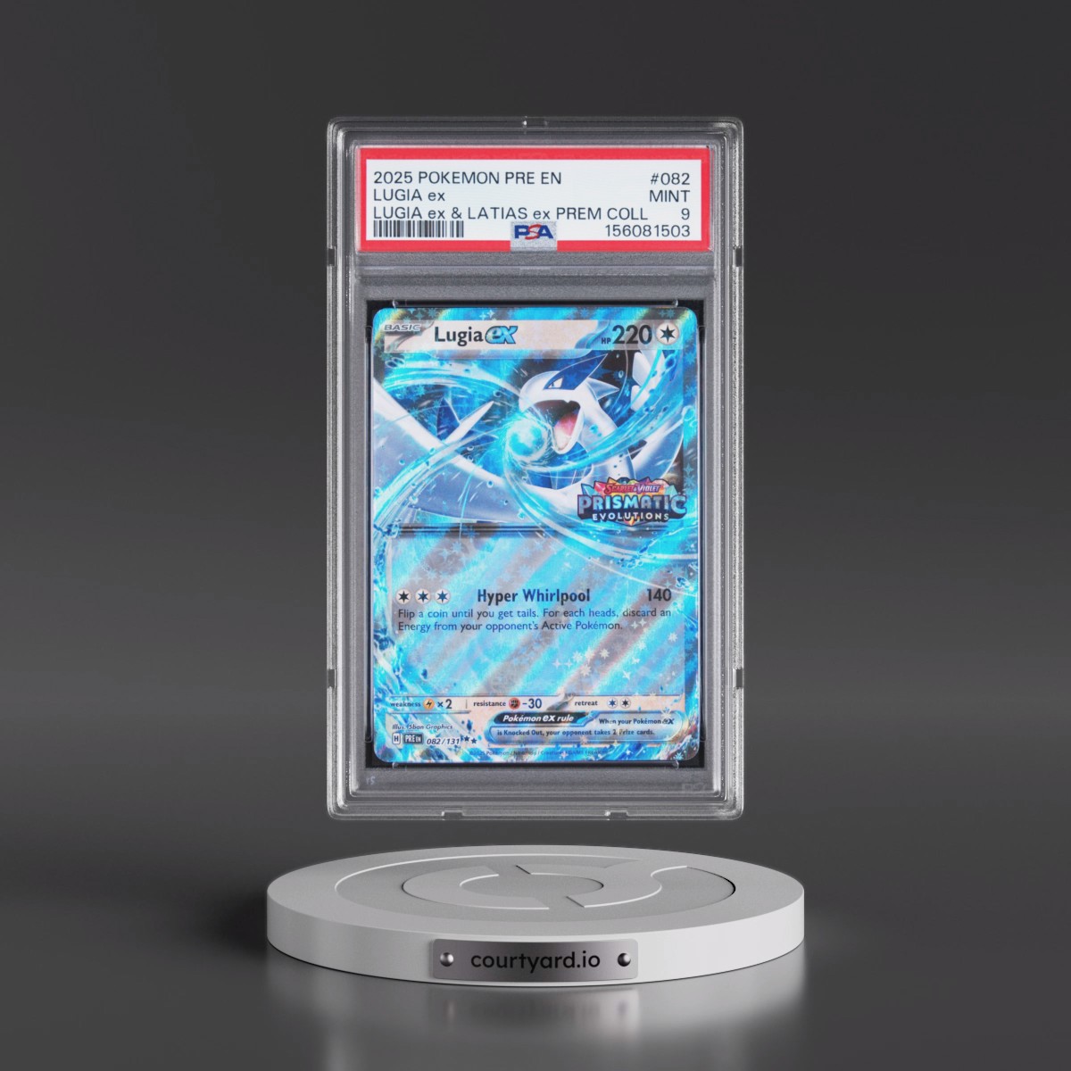 2025 Pokémon Pre EN-Prismatic Evolutions #082 Lugia EX - Holo Lugia EX & Latias EX Premium Collection (PSA 9 MINT)