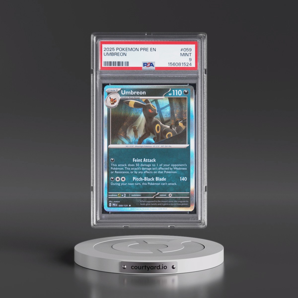 2025 Pokémon Pre EN-Prismatic Evolutions #059 Umbreon (PSA 9 MINT)