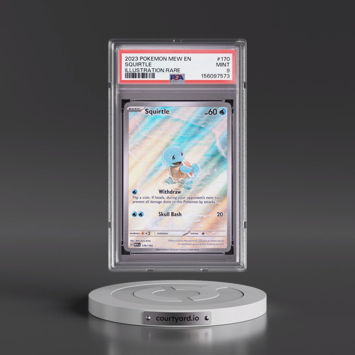 2023 Pokémon Mew EN-151 #170 Squirtle - Illustration Rare (PSA 9 MINT)