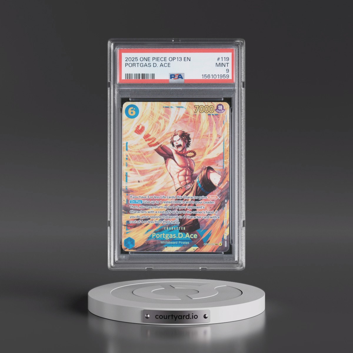 2025 One Piece OP13-Carrying on His Will #119 Portgas D. Ace (PSA 9 MINT)