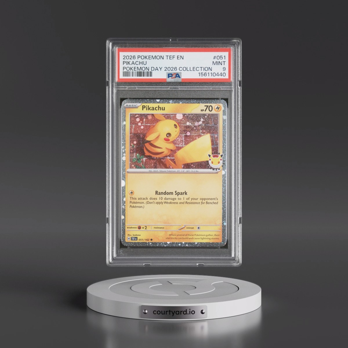 2026 Pokémon Tef EN-Temporal Forces #051 Pikachu - Pokemon Day 2026 Collection (PSA 9 MINT)