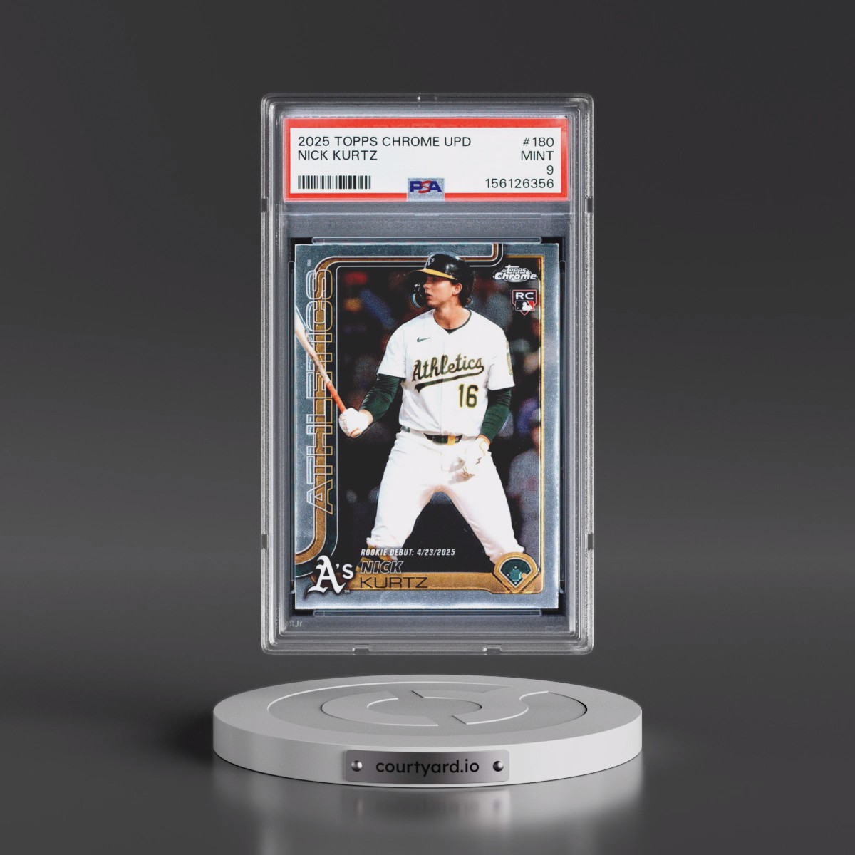 2025 Topps Chrome Update #180 Nick Kurtz (PSA 9 MINT)