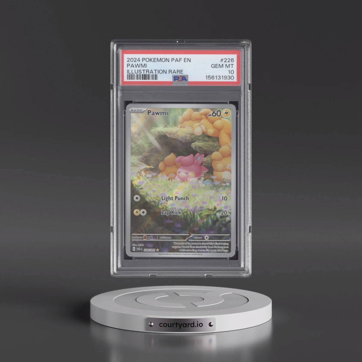 2024 Pokémon Paf EN-Paldean Fates #226 Pawmi - Illustration Rare (PSA 10 GEM MINT)