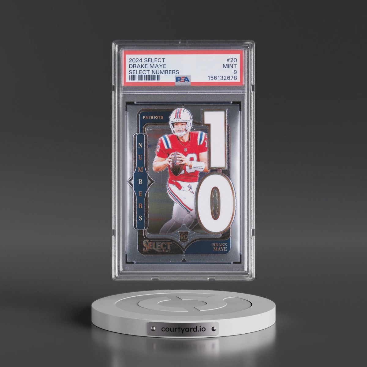 2024 Panini Select Select Numbers #20 Drake Maye (PSA 9 MINT)