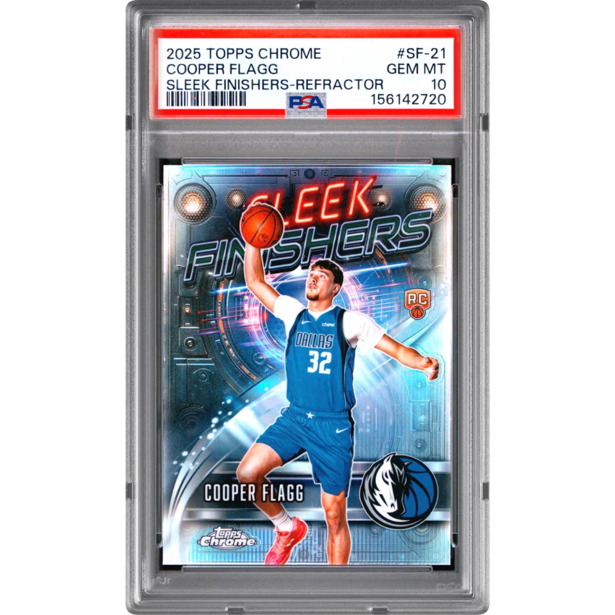 2025 Topps Chrome Sleek Finishers #SF-21 Cooper Flagg - Refractor (PSA 10 GEM MINT)