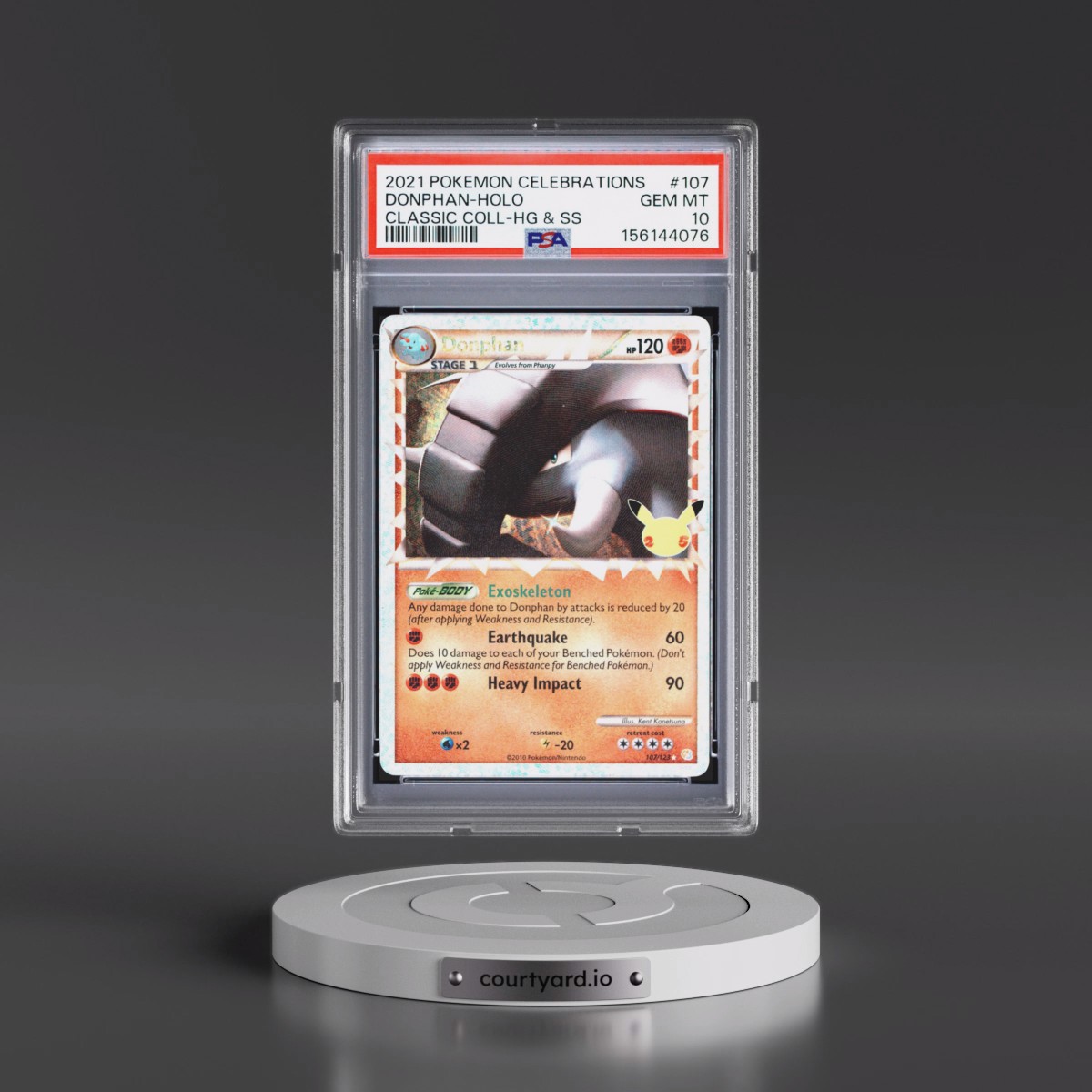 2021 Pokémon Celebrations Classic Collection Donphan - Holo #107 PSA 10