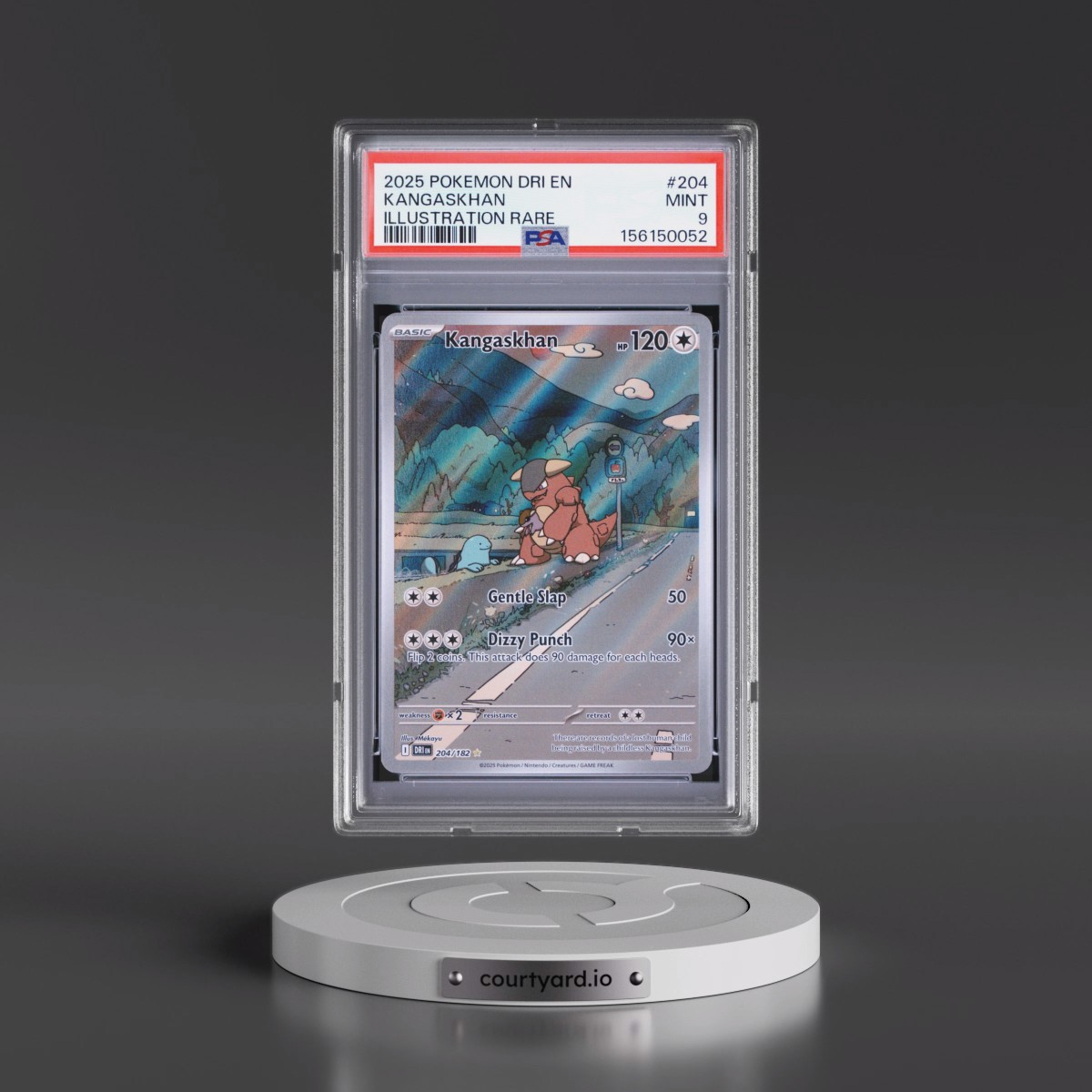2025 Pokémon Dri EN-Destined Rivals #204 Kangaskhan - Illustration Rare (PSA 9 MINT)