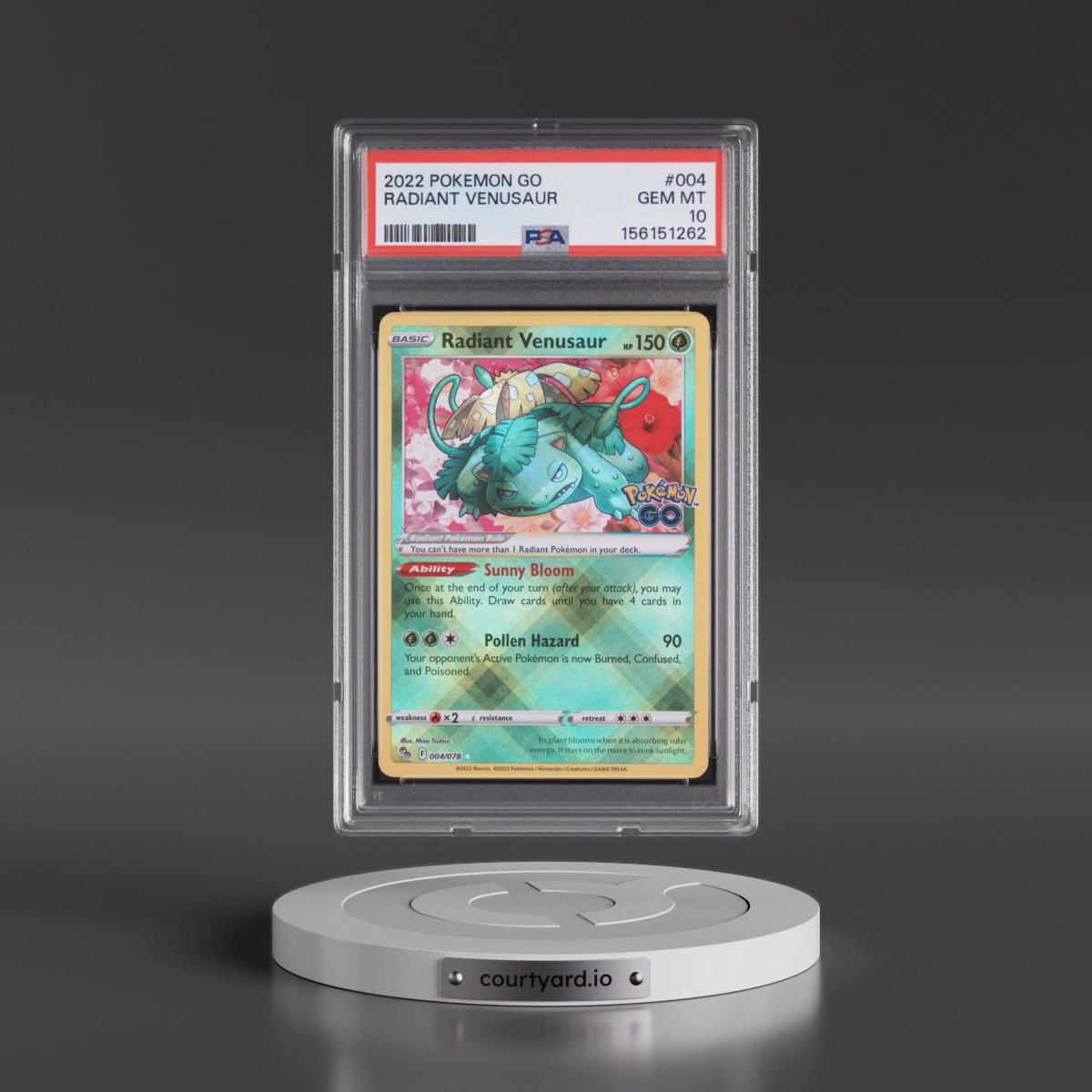 2022 Pokémon Go #004 Radiant Venusaur - Holo (PSA 10 GEM MINT)