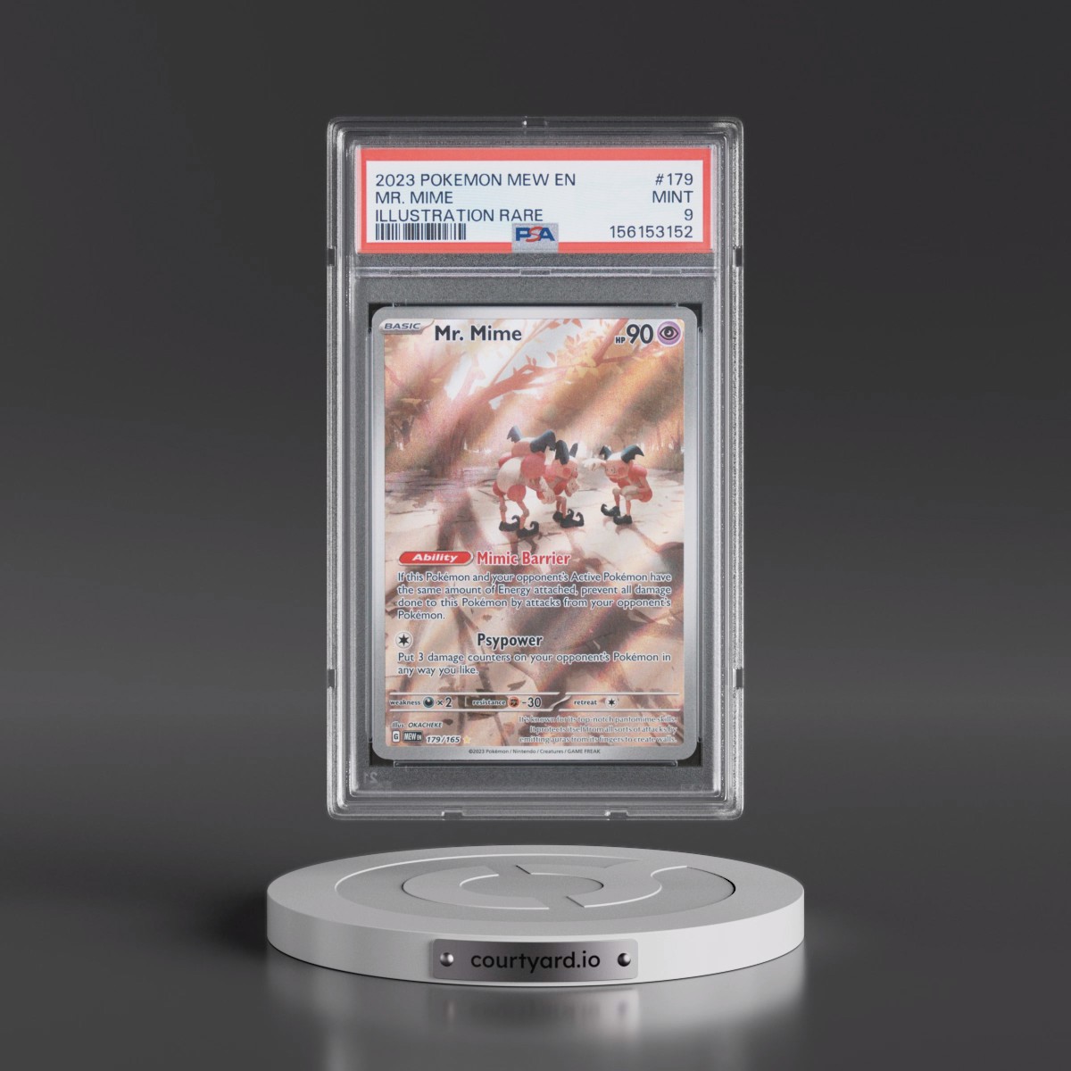 2023 Pokémon Mew EN-151 #179 Mr. Mime - Illustration Rare (PSA 9 MINT)