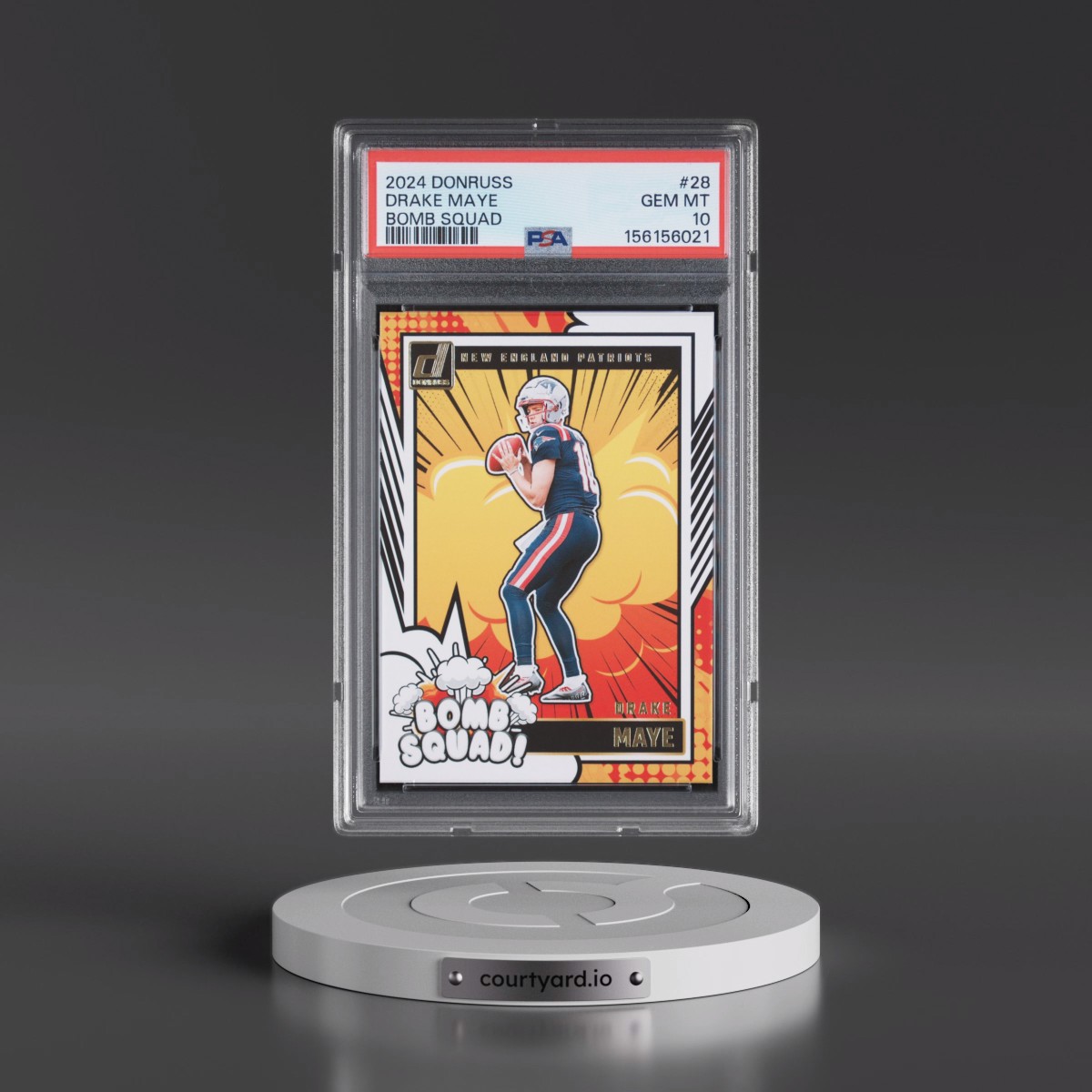 2024 Panini Donruss Bomb Squad #28 Drake Maye (PSA 10 GEM MINT)