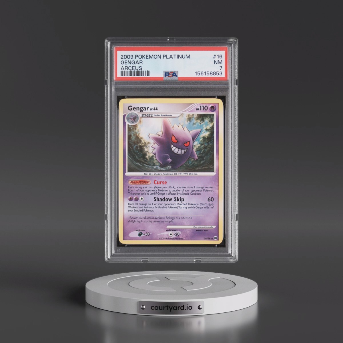 2009 Pokémon Platinum Arceus #16 Gengar (PSA 7 NM)