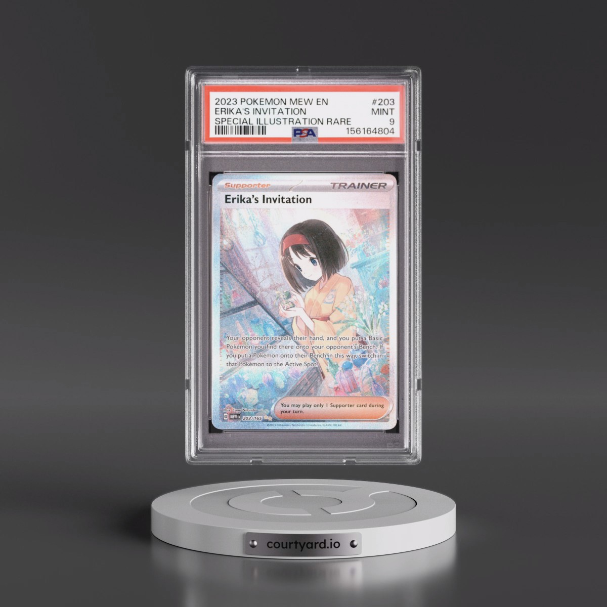 2023 Pokémon Mew EN-151 #203 Erika's Invitation - Special Illustration Rare (PSA 9 MINT)