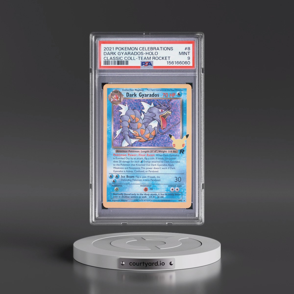 2021 Pokémon Celebrations Classic Collection #8 Dark Gyarados - Holo (PSA 9 MINT)