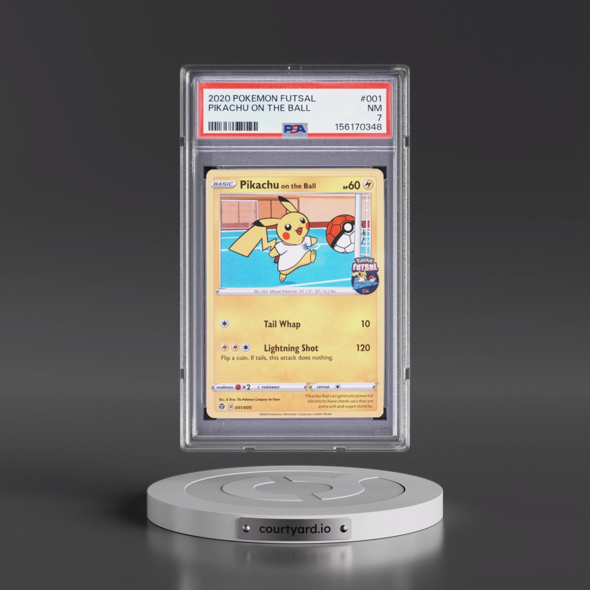 2020 Pokémon Futsal #001 Pikachu on the Ball (PSA 7 NM)