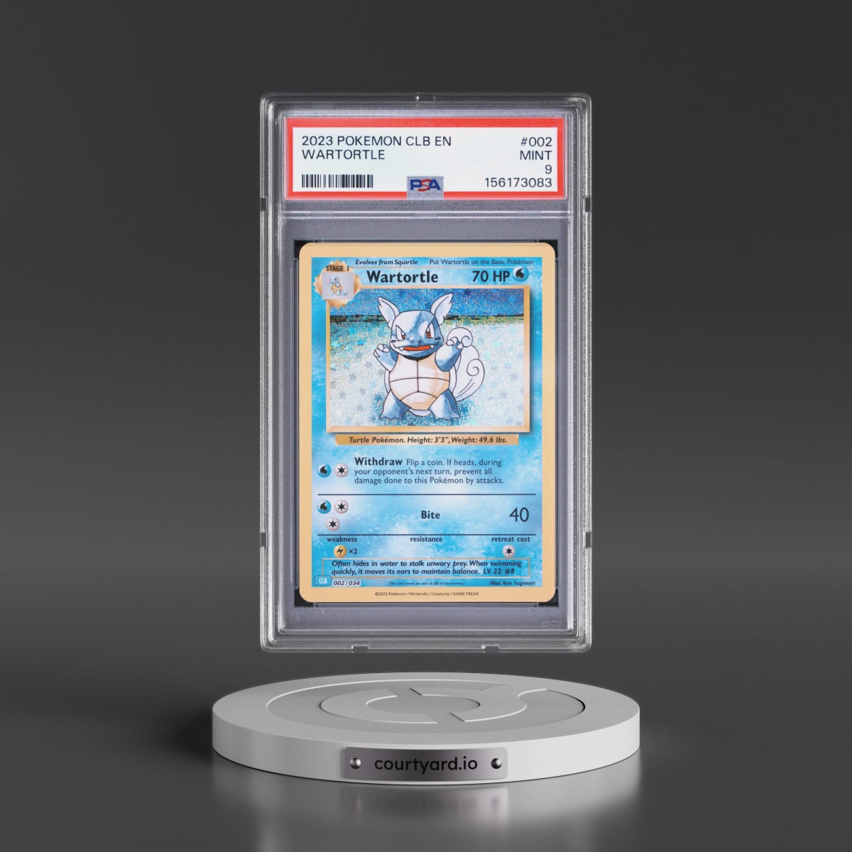 2023 Pokémon Clb-Trading Card Game Classic Blastoise & Suicune EX Deck #002 Wartortle (PSA 9 MINT)