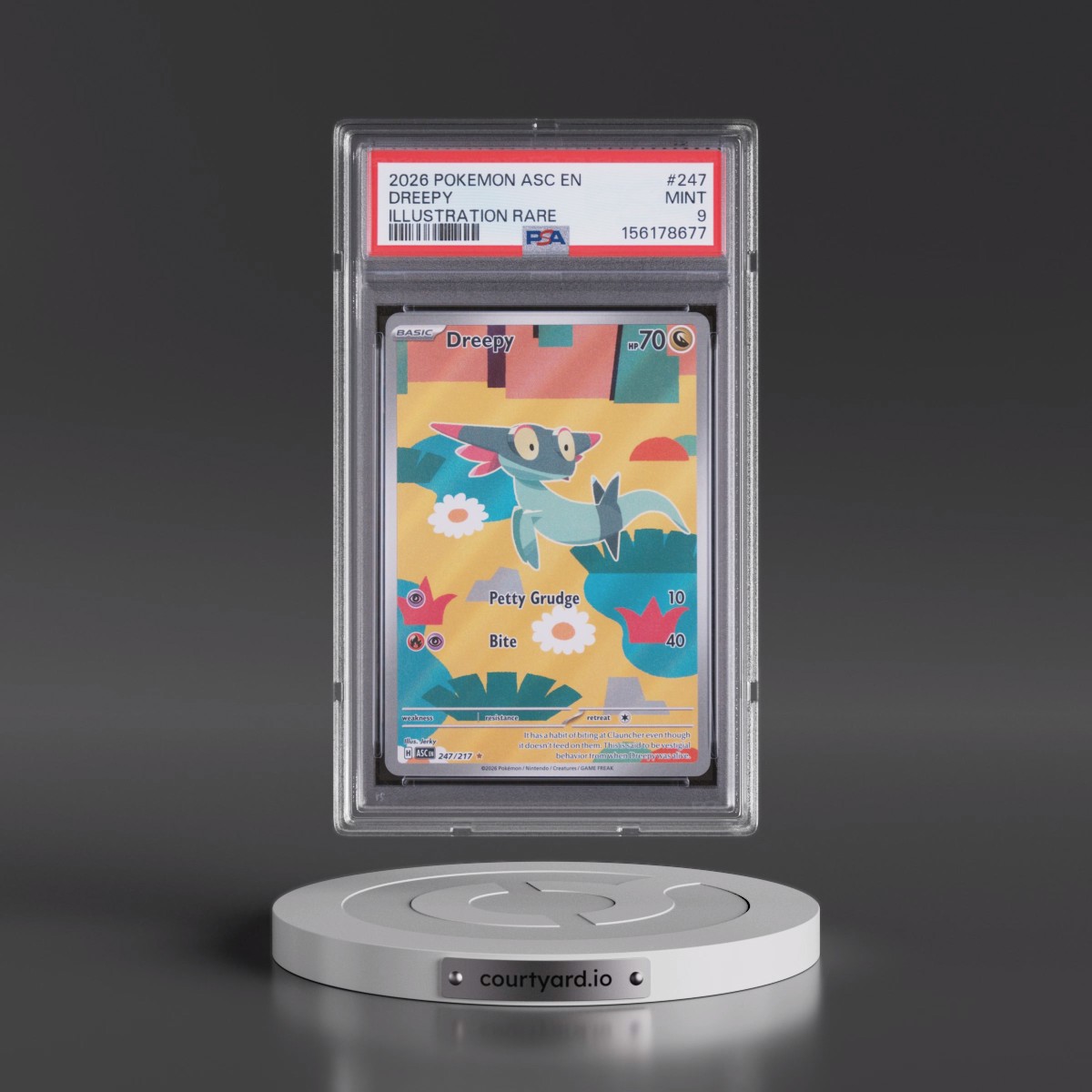 2026 Pokémon Asc EN-Ascended Heroes #247 Dreepy - Illustration Rare (PSA 9 MINT)