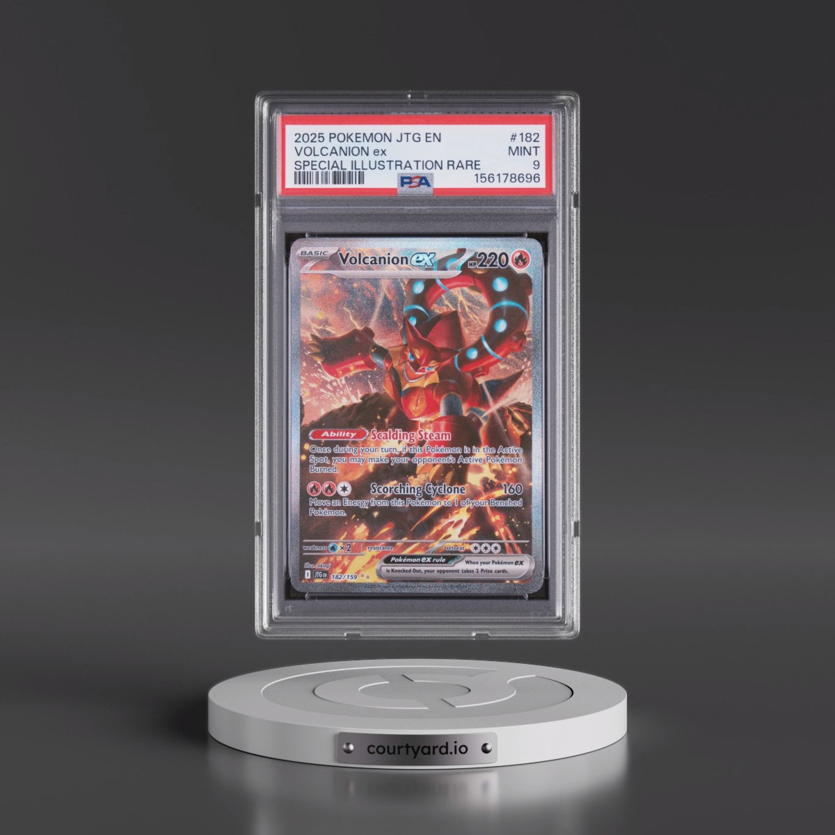 2025 Pokémon Jtg EN-Journey Together #182 Volcanion EX - Holo Special Illustration Rare (PSA 9 MINT)