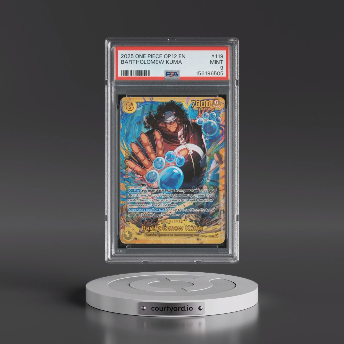 2025 One Piece OP12-Legacy of the Master #119 Bartholomew Kuma (PSA 9 MINT)