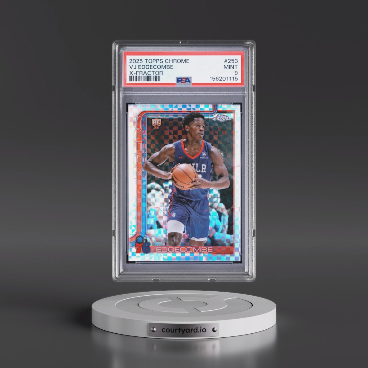 2025 Topps Chrome #253 VJ Edgecombe - X-Fractor (PSA 9 MINT)