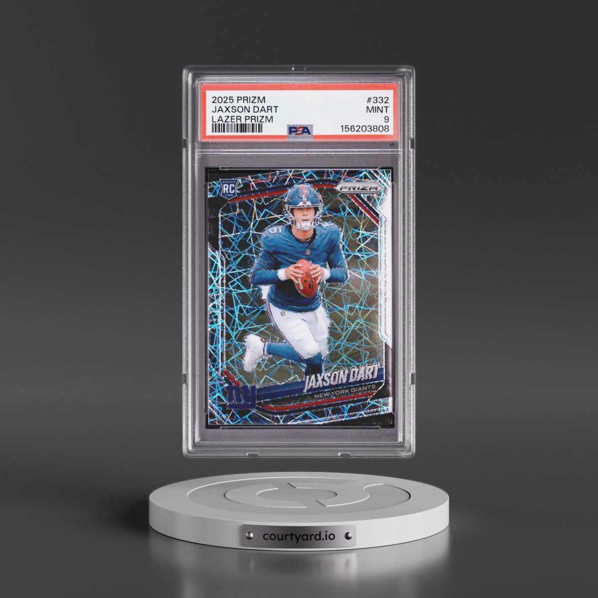 2025 Panini Prizm #332 Jaxson Dart - Lazer Prizm (PSA 9 MINT)