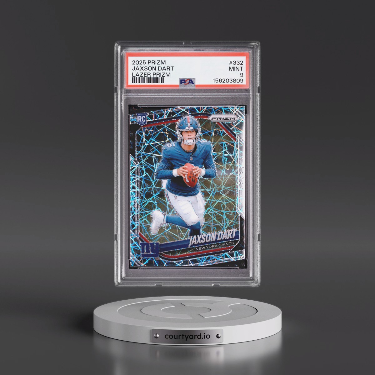 2025 Panini Prizm #332 Jaxson Dart - Lazer Prizm (PSA 9 MINT)