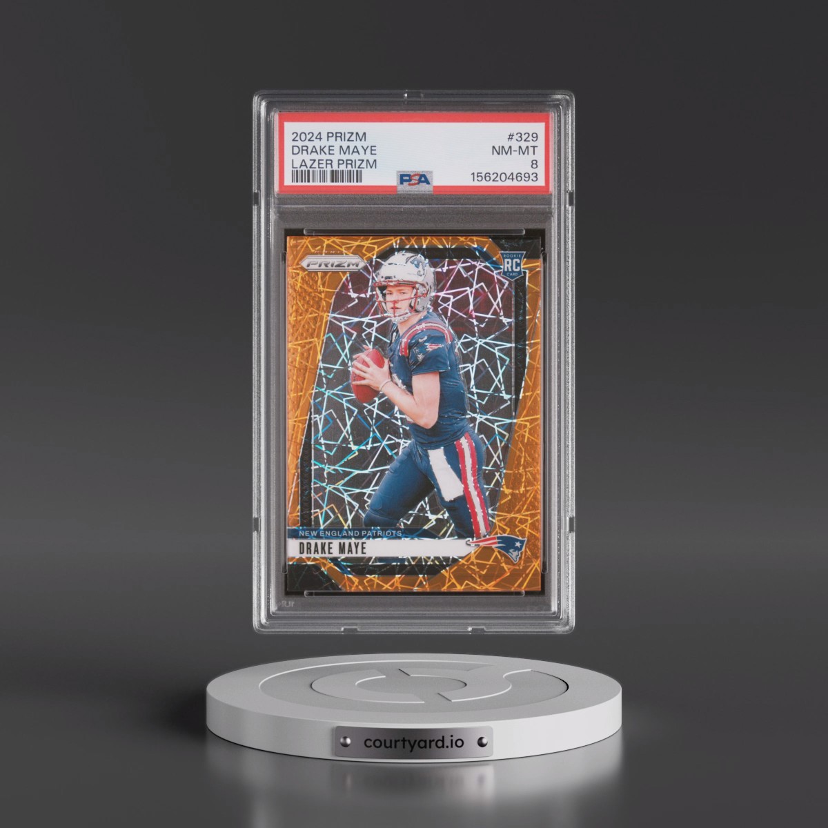 2024 Panini Prizm #329 Drake Maye - Lazer Prizm (PSA 8 NM-MT)