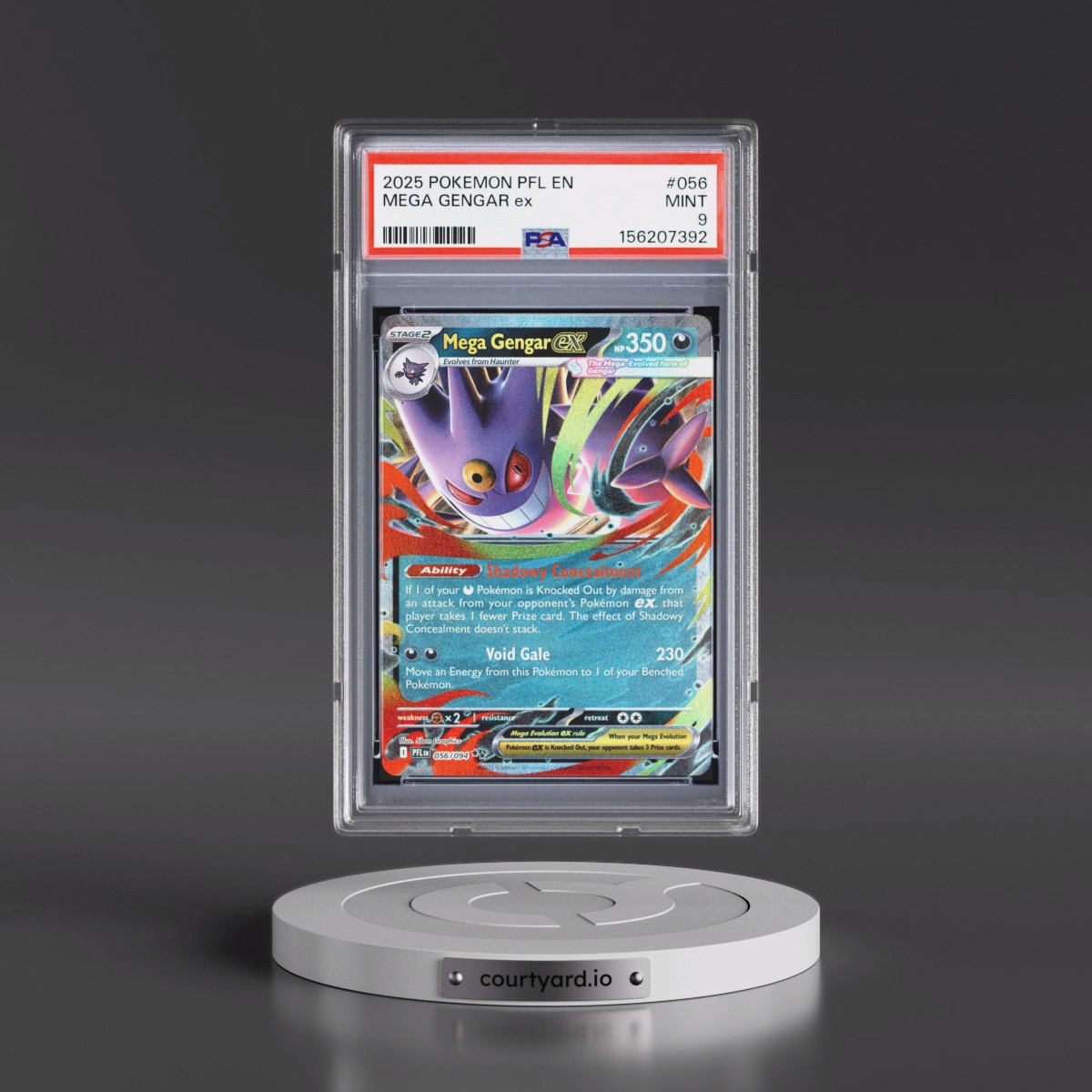 2025 Pokémon Pfl EN-Phantasmal Flames #056 Mega Gengar EX - Holo (PSA 9 MINT)