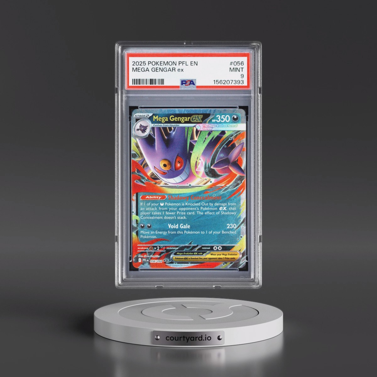 2025 Pokémon Pfl EN-Phantasmal Flames #056 Mega Gengar EX - Holo (PSA 9 MINT)