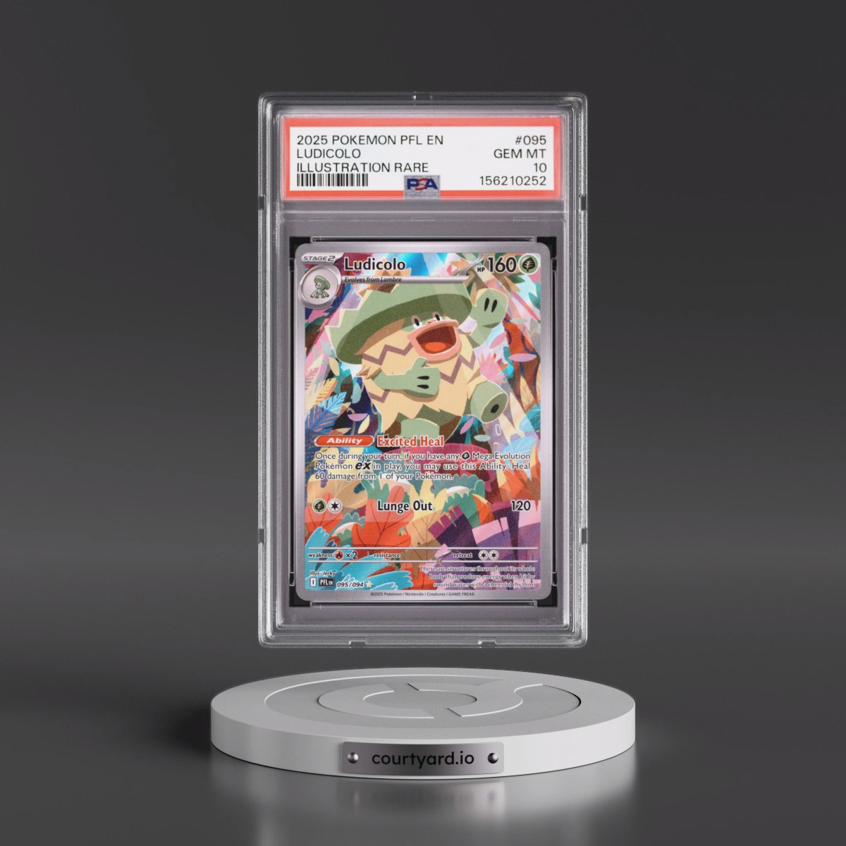 2025 Pokémon Pfl EN-Phantasmal Flames #095 Ludicolo - Illustration Rare (PSA 10 GEM MINT)
