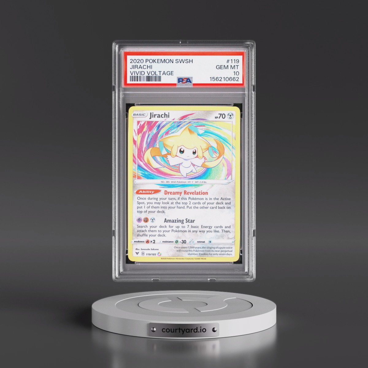 2020 Pokémon Sword & Shield Vivid Voltage #119 Jirachi (PSA 10 GEM MINT)