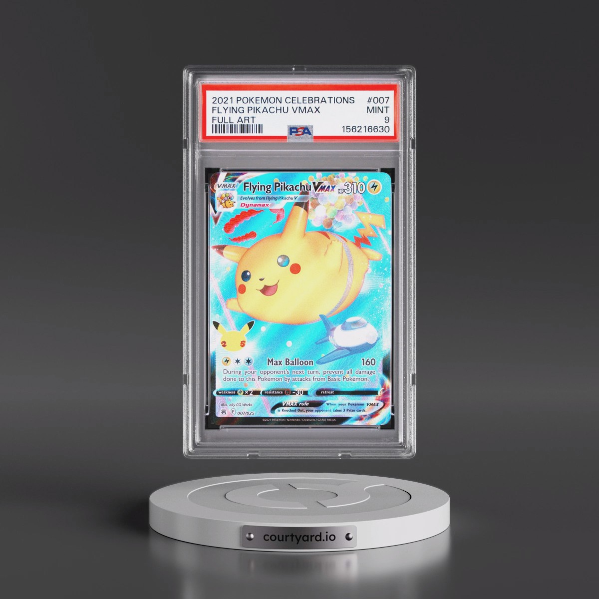 2021 Pokémon Celebrations #007 Flying Pikachu Vmax - Full Art (PSA 9 MINT)