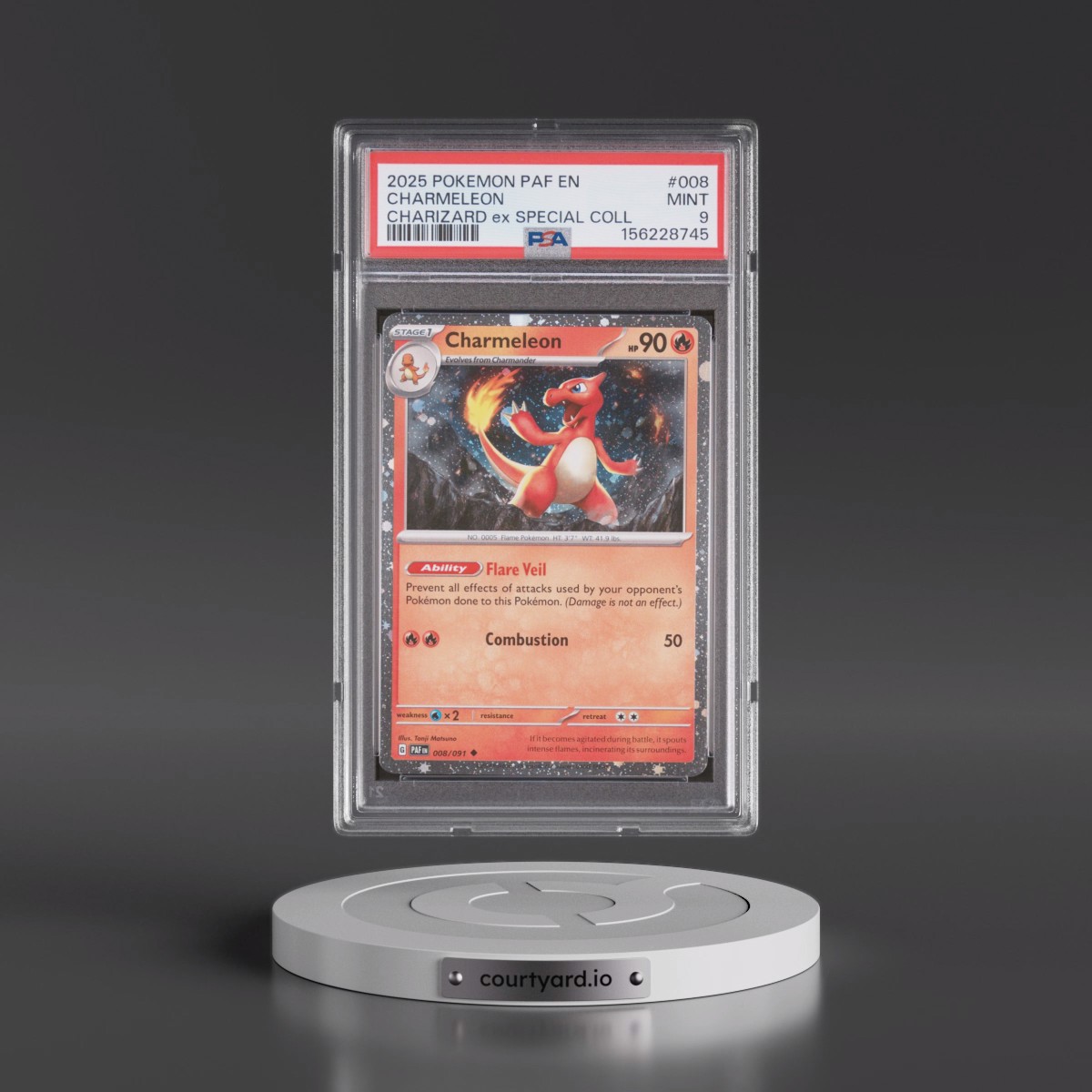 2025 Pokémon Paf EN-Paldean Fates #008 Charmeleon - Charizard EX Special Collection (PSA 9 MINT)