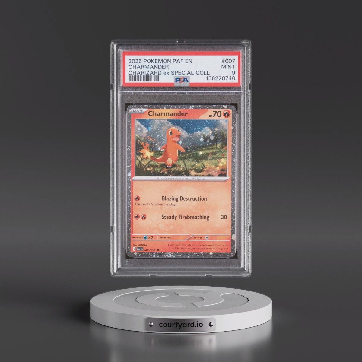 2025 Pokémon Paf EN-Paldean Fates #007 Charmander - Charizard EX Special Collection (PSA 9 MINT)