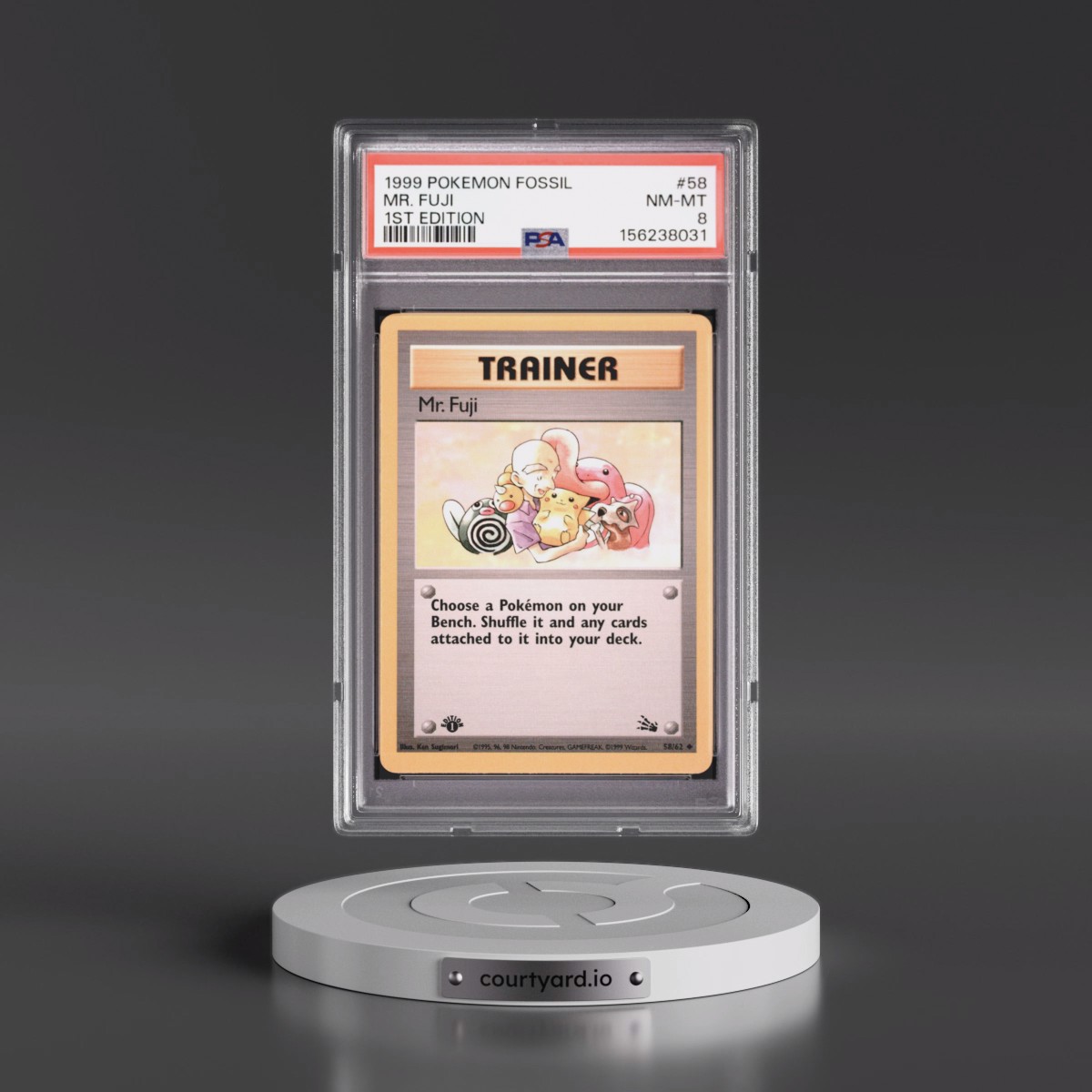 1999 Pokémon Fossil #58 Mr. Fuji - 1st Edition (PSA 8 NM-MT)
