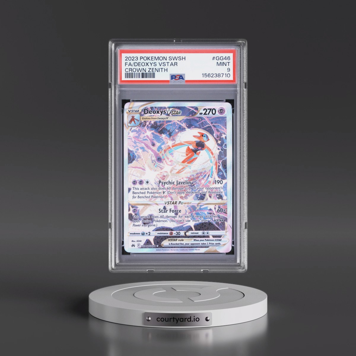 2023 Pokémon Sword and Shield Crown Zenith #GG46 Deoxys Vstar - Full Art (PSA 9 MINT)