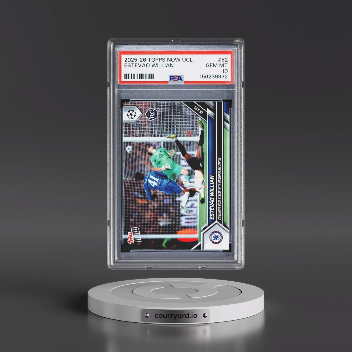 2025 Topps Now UEFA Champions League Estevao Willian #52 PSA 10