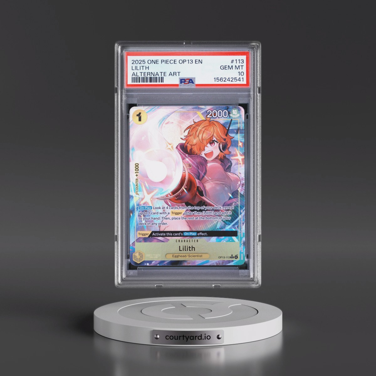 2025 One Piece OP13-Carrying on His Will #113 Lilith - Alternate Art (PSA 10 GEM MINT)