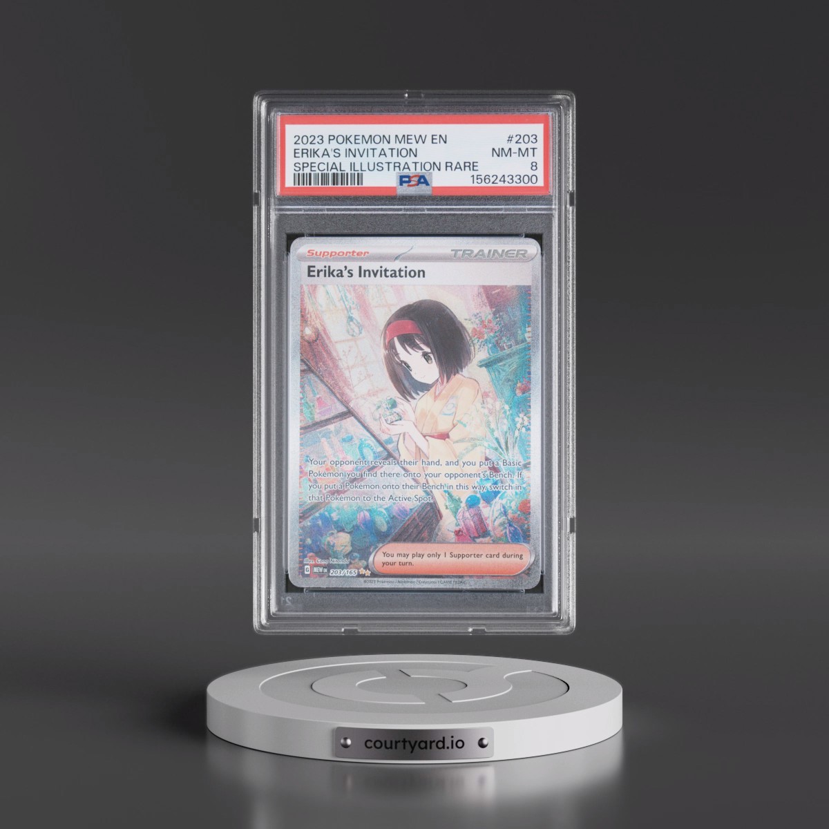 2023 Pokémon Mew EN-151 #203 Erika's Invitation - Special Illustration Rare (PSA 8 NM-MT)