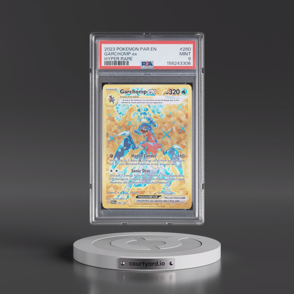 2023 Pokémon Par EN-Paradox Rift #260 Garchomp EX - Holo Hyper Rare (PSA 9 MINT)