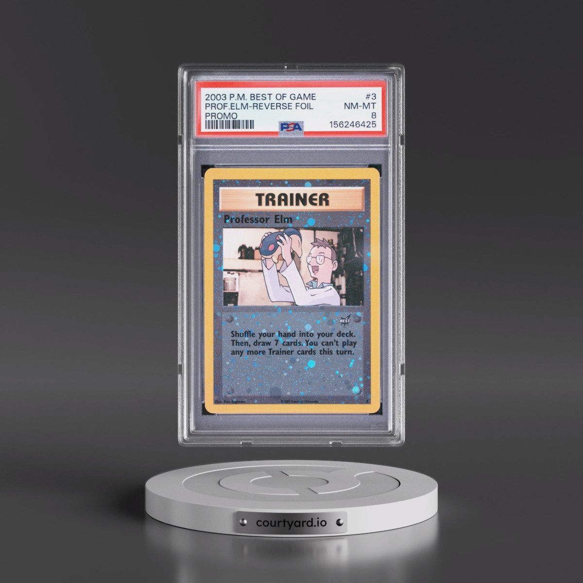2003 Pokémon Best of Game Promo #3 Professor Elm - Reverse Foil (PSA 8 NM-MT)