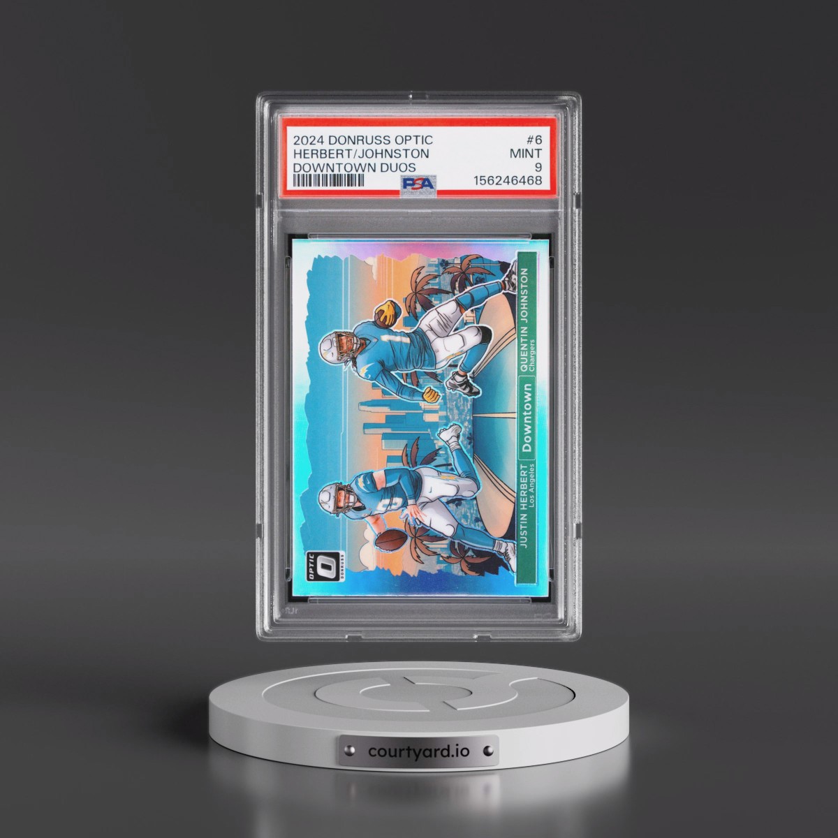 2024 Panini Donruss Optic Downtown Duos #6 Justin Herbert/Quentin Johnston (PSA 9 MINT)