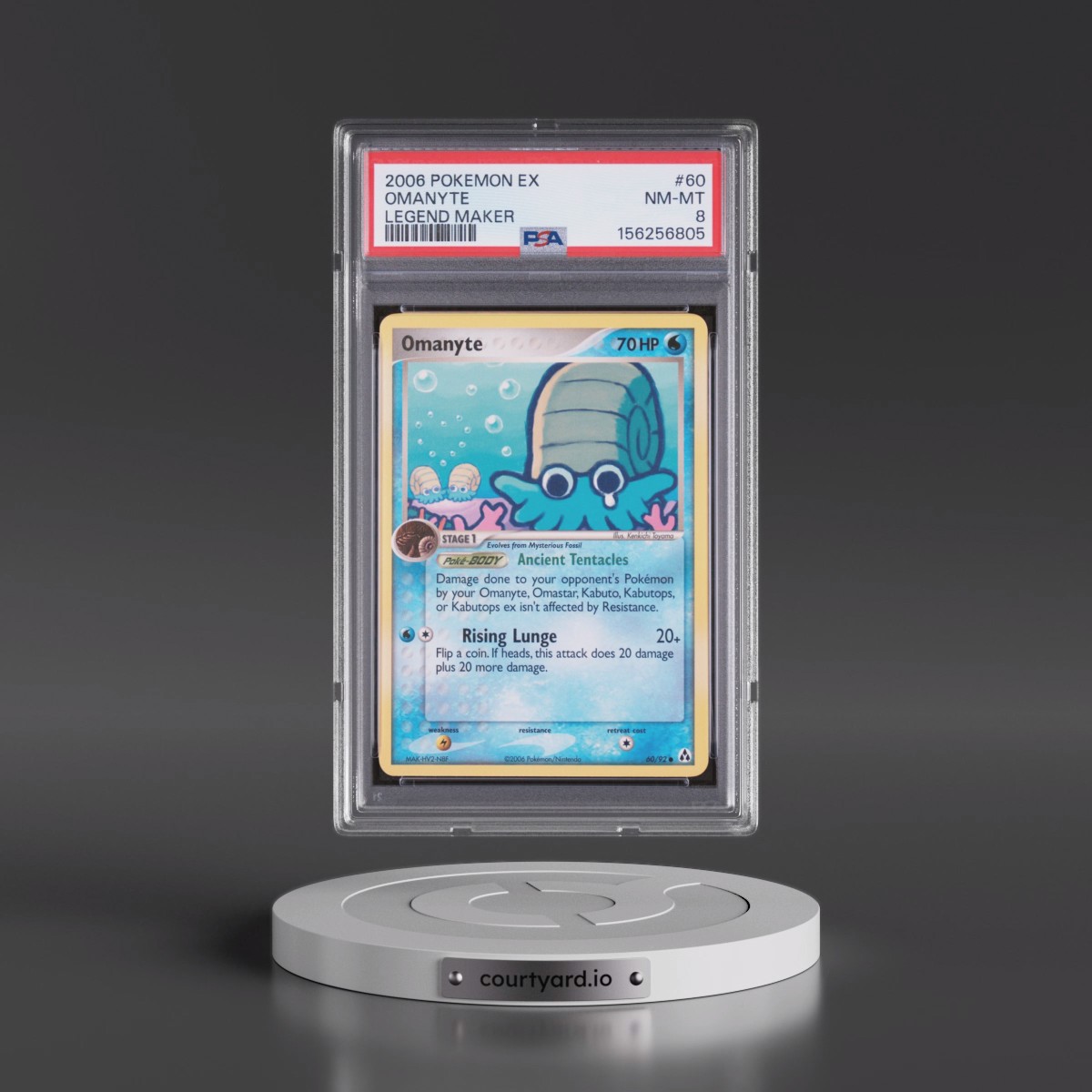 2006 Pokémon EX Legend Maker #60 Omanyte (PSA 8 NM-MT)
