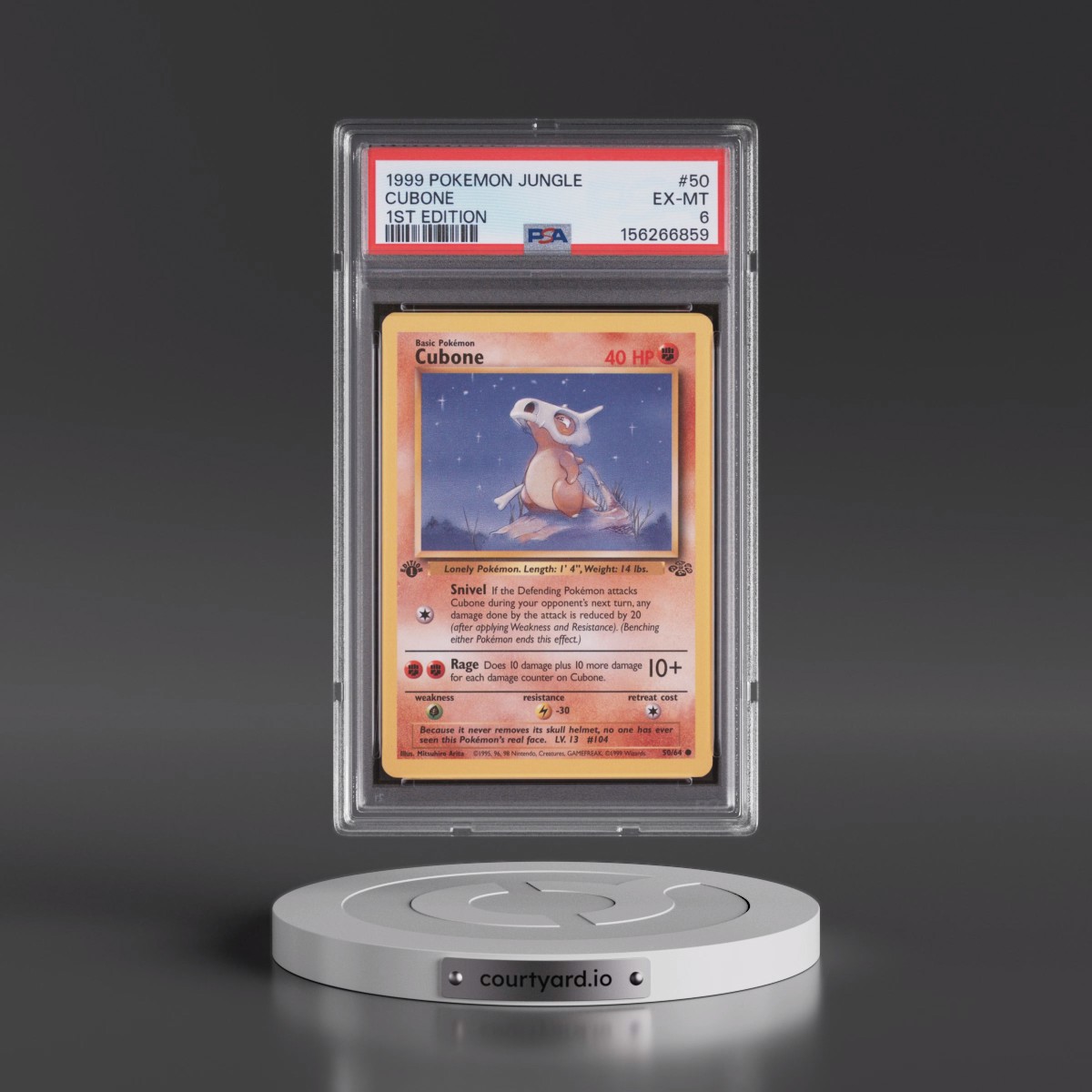 1999 Pokémon Jungle #50 Cubone - 1st Edition (PSA 6 EX-MT)